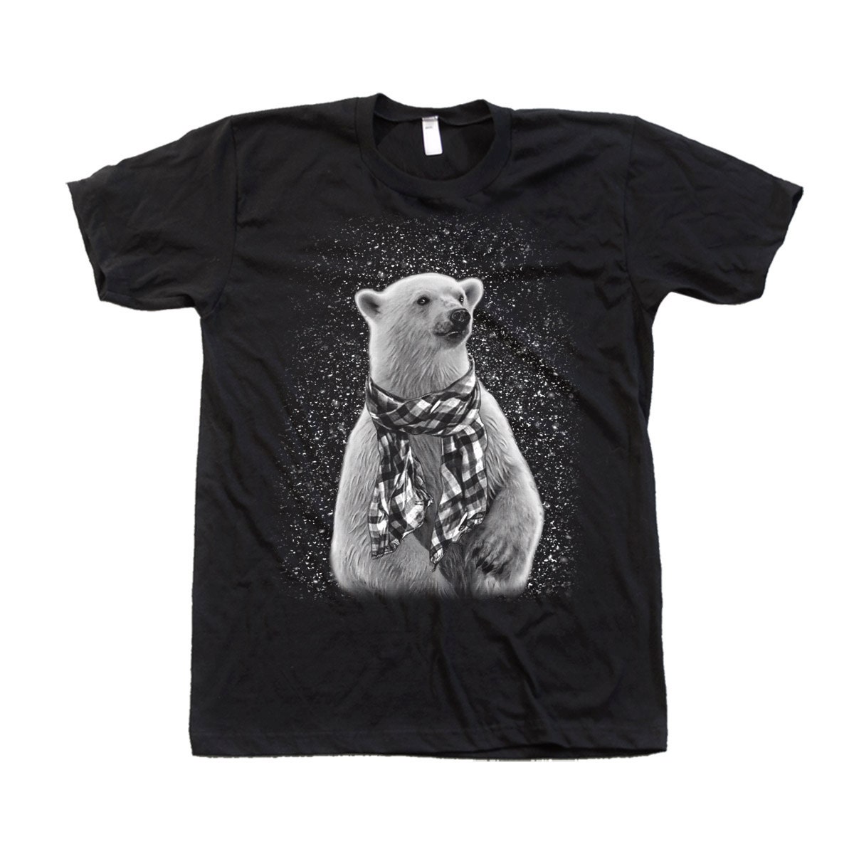 Polar Bear Graphic Tee Mens Unisex Hand Screen Print American Apparel Crew Neck Available S , M L Xl Xxl 26 Color Option
