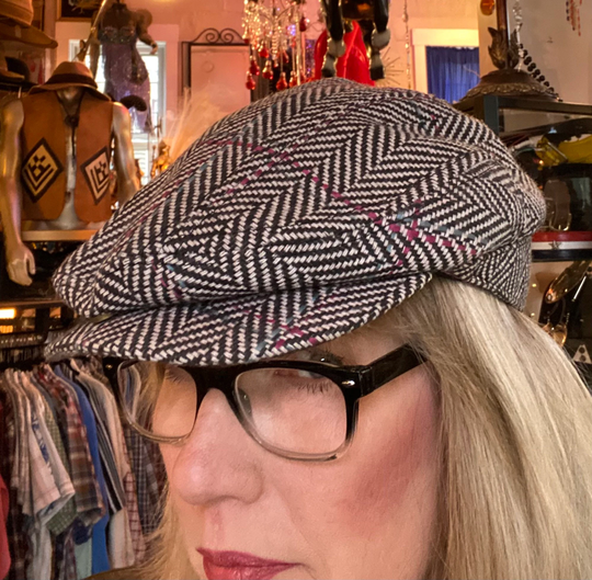 90's Wool Blend Plaid Cap Beret 7 1/4