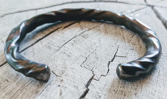 Twist Titanium Cuff Bracelet, Men's Cuff, Rugged Heavy Bold Rustic