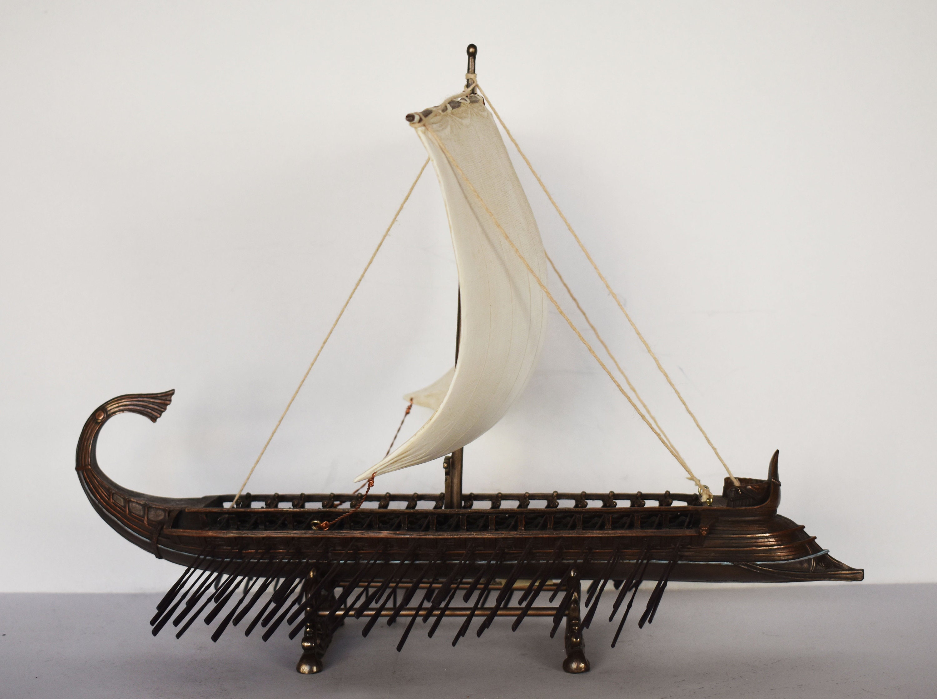 Trireme - Athenian Devastating Warship Greek Persian War Battle Of Salamis 480 Bc Cold Cast Bronze Resin