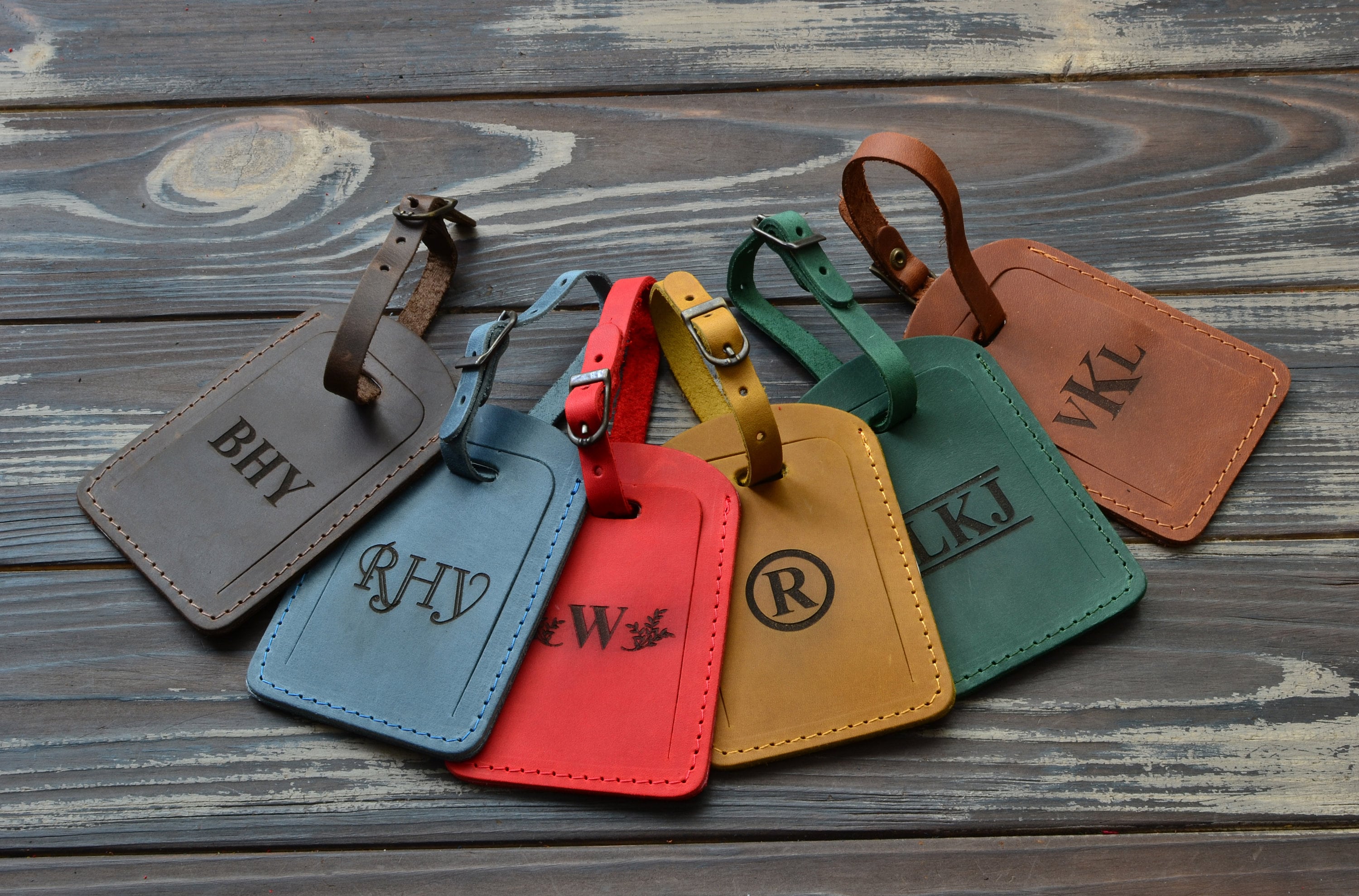 Personalized Luggage Tags Custom Gift For Travel Lovers, Leather Tags, Honeymoon Gift, Couple