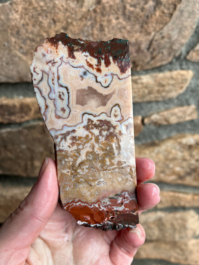 Morrocan Seam Agate Rough Lapidary Natural Stone Not Polished For Cabbing