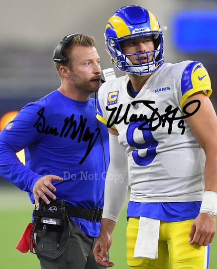 Matthew Stafford & Sean Mcvay Signed Photo 8x10 Rp Autographed Picture Los Angeles Rams La