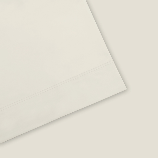 COLOR SENSE 800TC Easy Care Sateen Queen 800-Thread Count Cotton Polyester Blend Ivory Bed Sheet in Off-White | 8903062033738