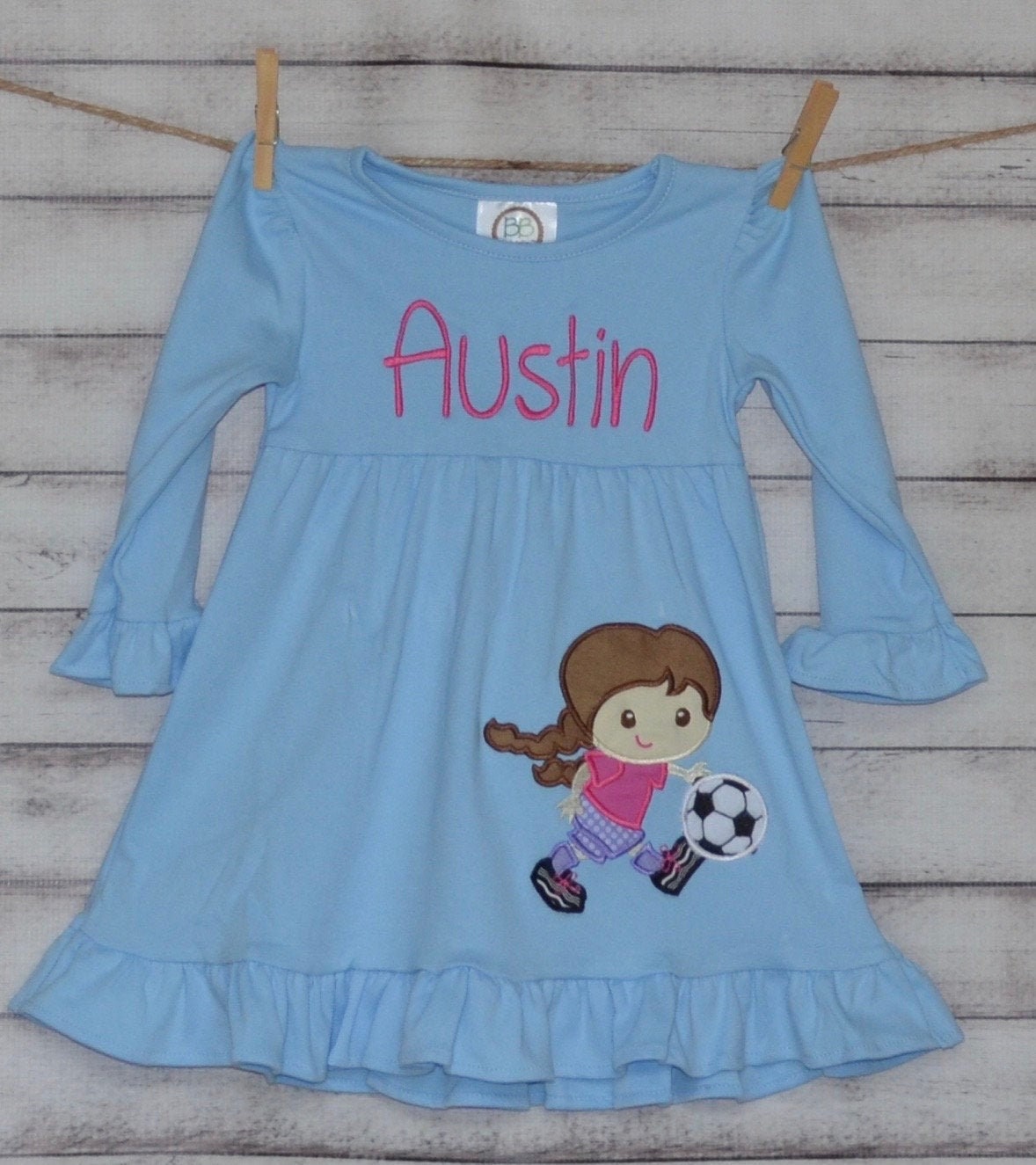 Girls Personalized Girl Soccer Player Snow Angel Surfer Astronaut Hiker