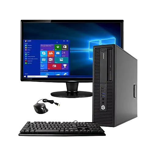 HP EliteDesk 800 G2 Refurbished Desktop Computer with 22" Monitor, Intel i5 3.4GHz, 8GB Memory, 500GB Hard Drive