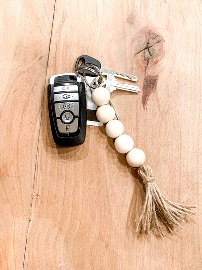 Farmhouse Bead Tassel Keychain