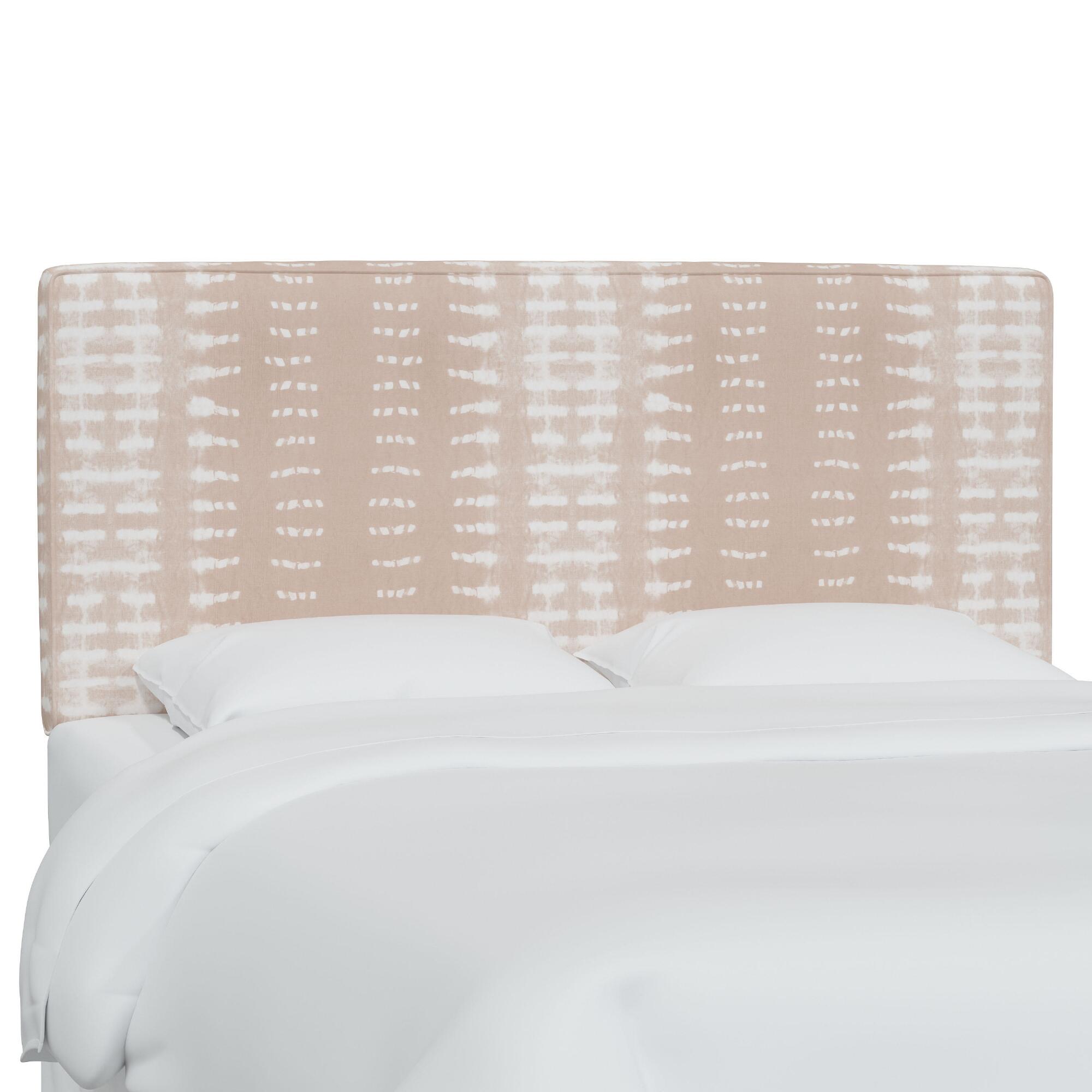 Dotted Stripe Soft Pink Loran Upholstered Headboard - Queen Headboard by World Market