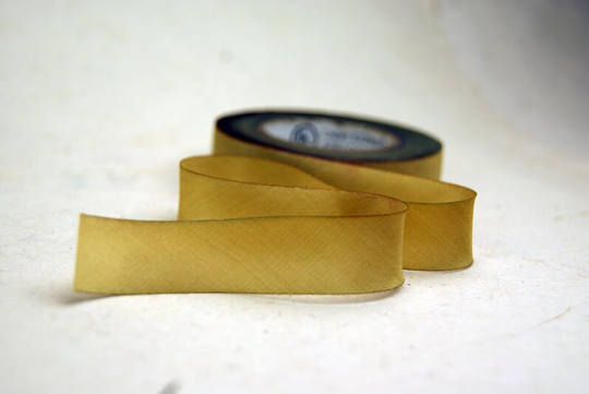 Hand Dyed Silk Ribbon - Gold Blend 044 3 Yards Bias Cut Length Five Widths 1/2", 5/8", 1", 1.5", 2.5"