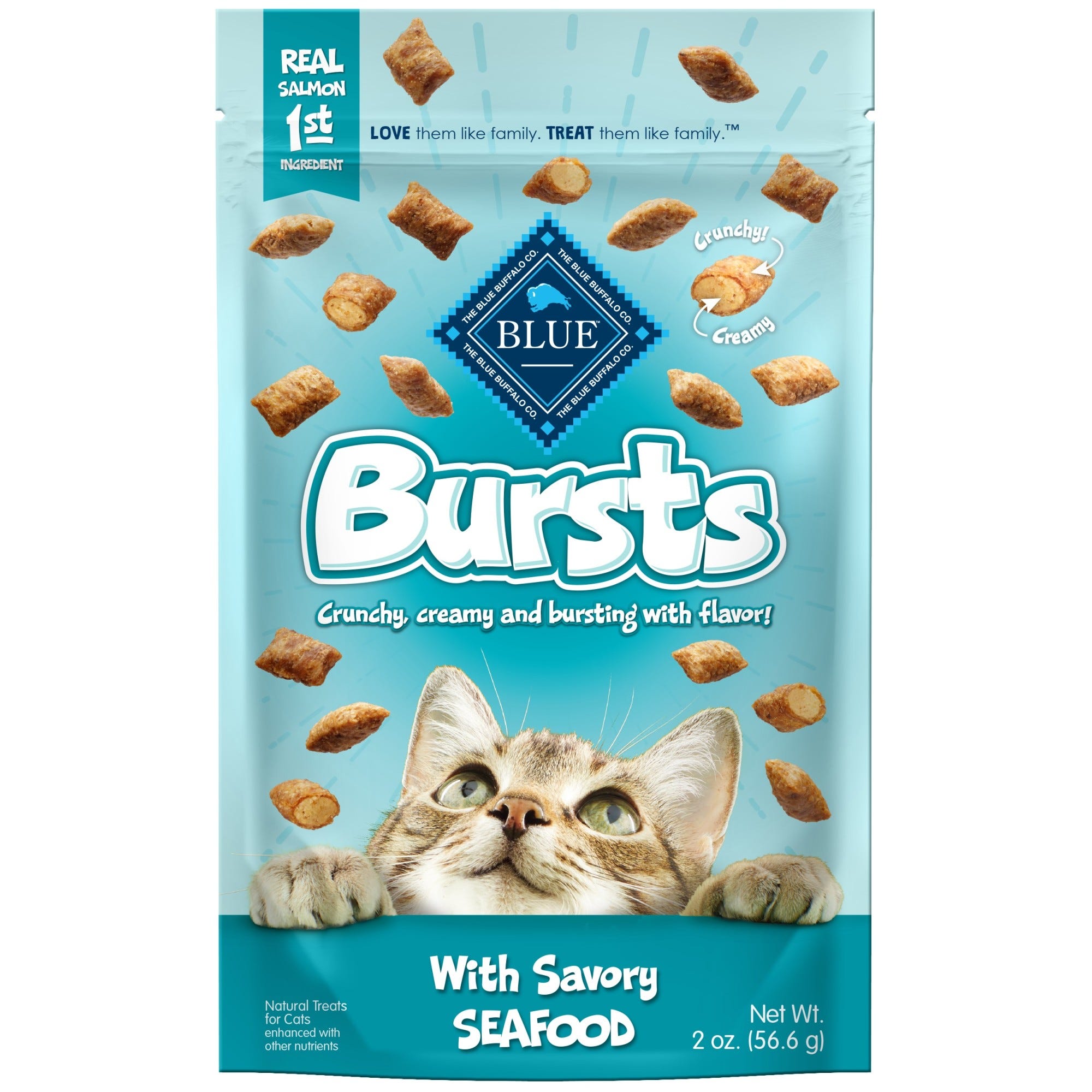 Blue Buffalo Bursts Filled Cat Treats, Seafood - 2 oz