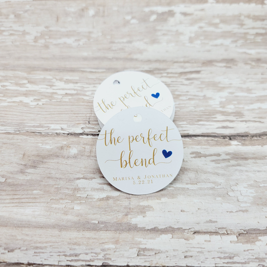 The Perfect Blend, Coffee Bean Tag, Wedding Tag, Favor, Bridal Shower, Baby Spice 1.5" Round Round Mini Tag | 494