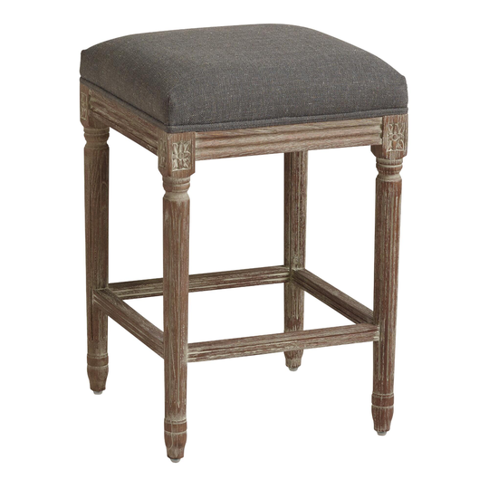 Backless Paige Upholstered Counter Stool: Black - Fabric by World Market