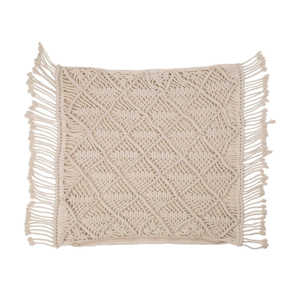 Glitzhome Ivory Standard Cotton Blend Pillow Case Polyester in Off-White | 1513203425