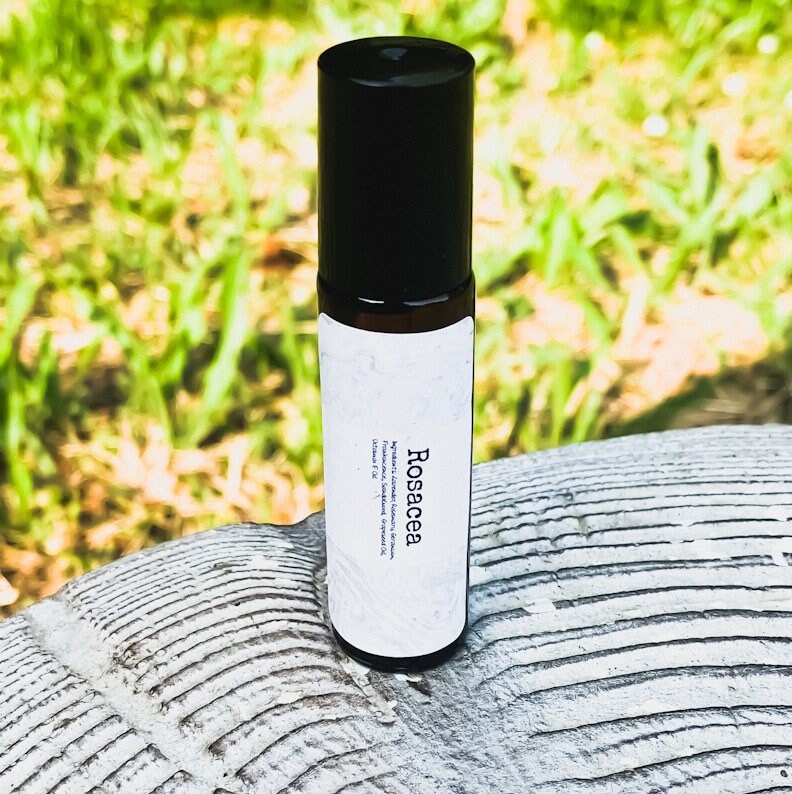 Rosacea Essential Oil Rollerball Blend 10Ml, Organic, Therapeutic, Oils, Self Care, Personal Body Gift