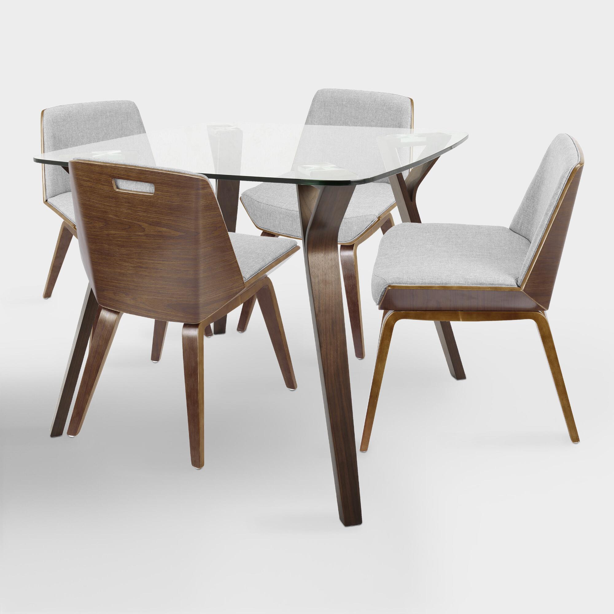 Glass And Wood Mid Century Joel Dining Collection by World Market