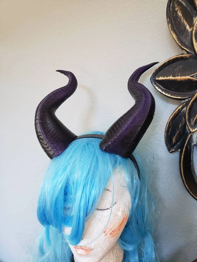 Newly Improved Young Maleficent Inspired 9.5" Horns 3D Printed | Ultra Light Weight Plastic Suitable For Kids & Adults Comic-Con