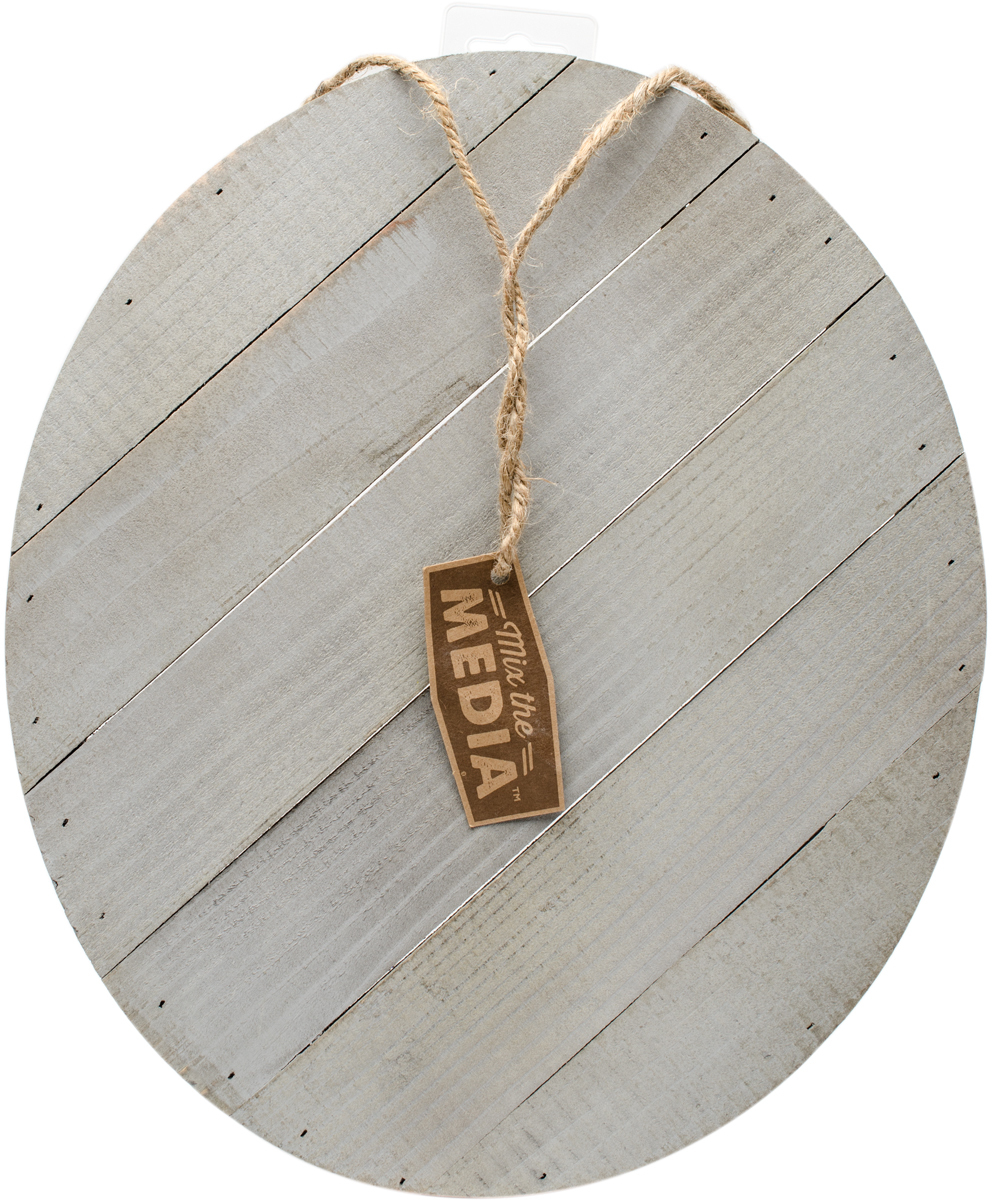 Jillibean Soup Mix the Media Diagonal Wooden Plank-14"X12" Weathered O