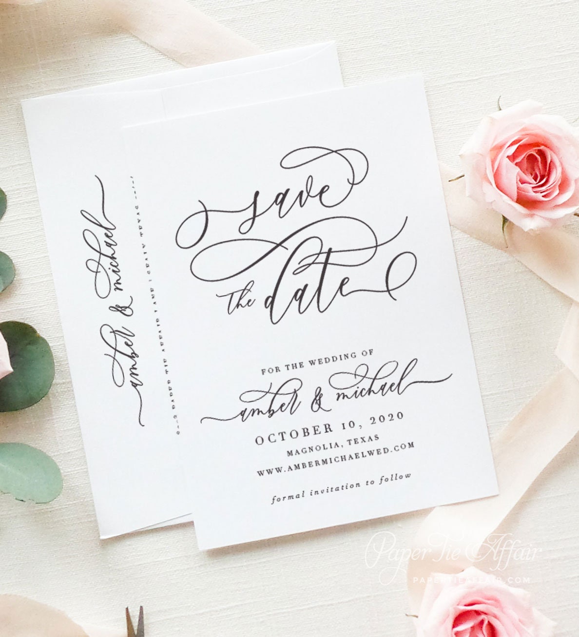Save The Date - Cards Printed Card With Or Without Photo Our Wedding 5x7, Customizable | Timeless Romance