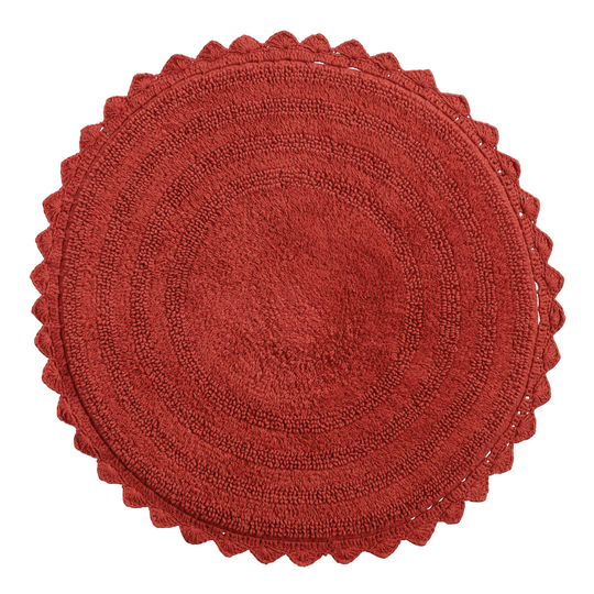 Round Coral Cotton Redondo Bath Mat by World Market