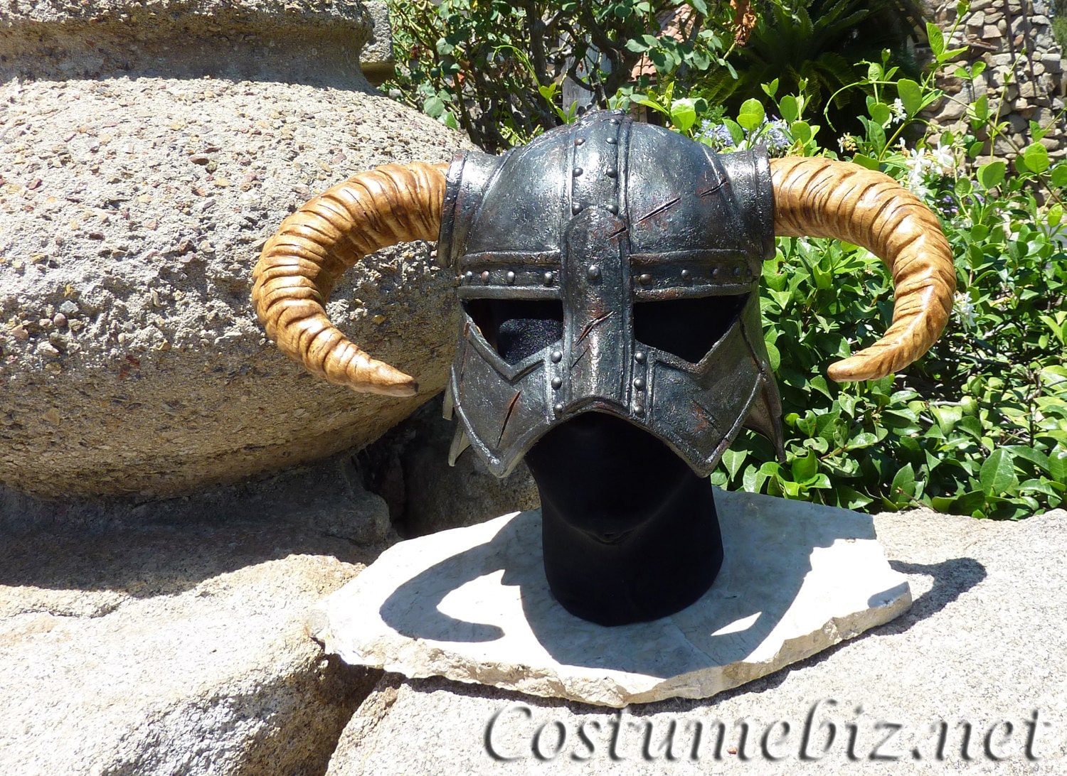 Game Inspired Horned Iron Helmet