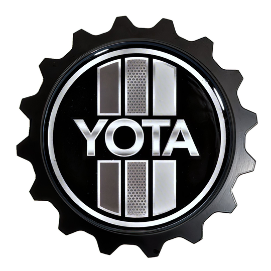 Aluminum "1980 Monochrome Style" Grille Badge Emblem Color Black - Fits Vehicles Like Toyota's 2019 Rav 4 | Rav4 & Venza, Possibly More