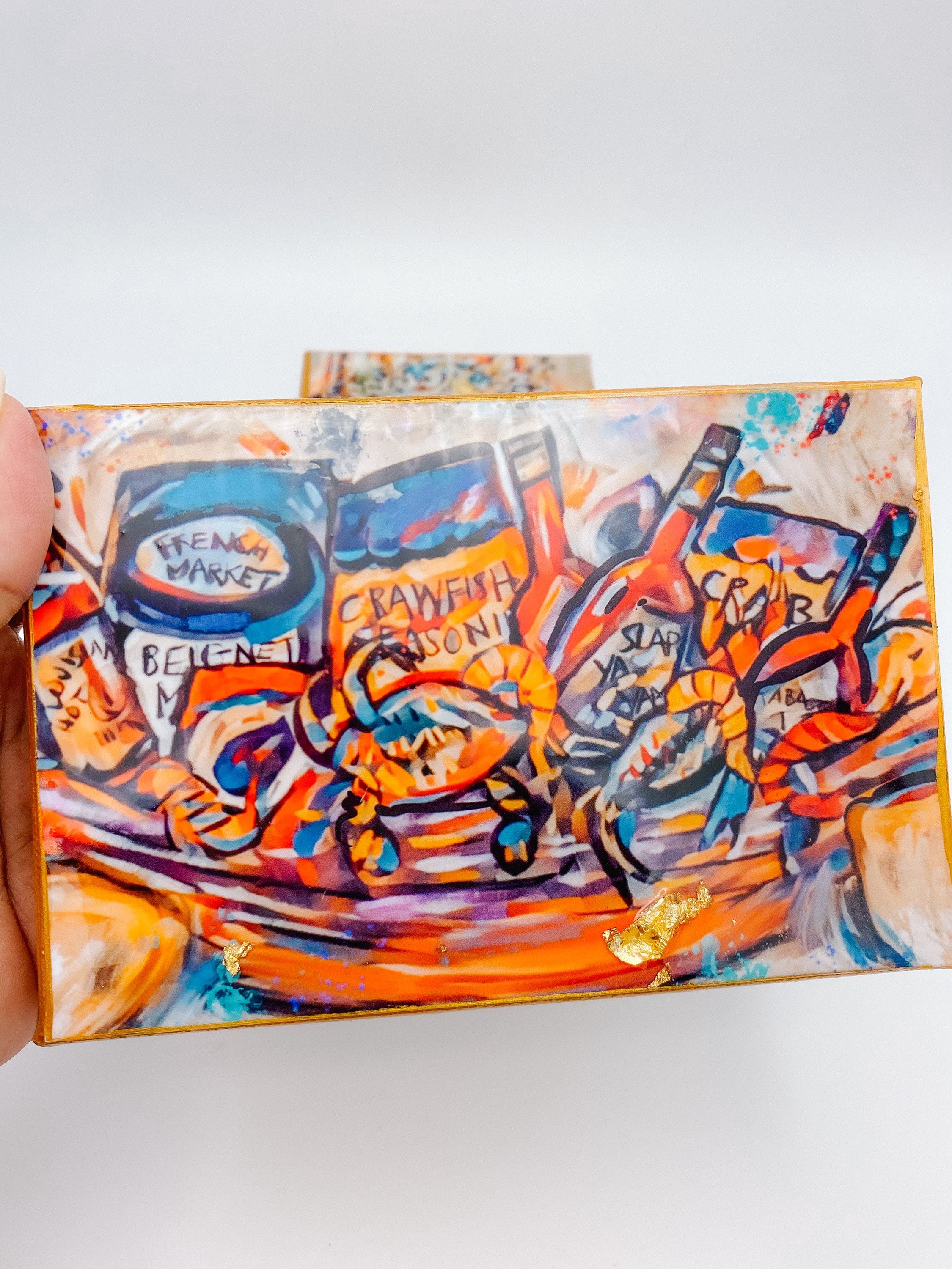 New Orleans Gifts, 4 X 6 Inch, The Cajun Survival Kit, Seafood Art