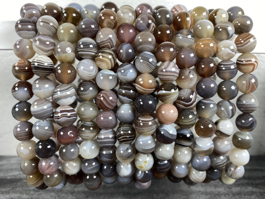 Botswana Agate Natural Crystal Bracelet | 8mm