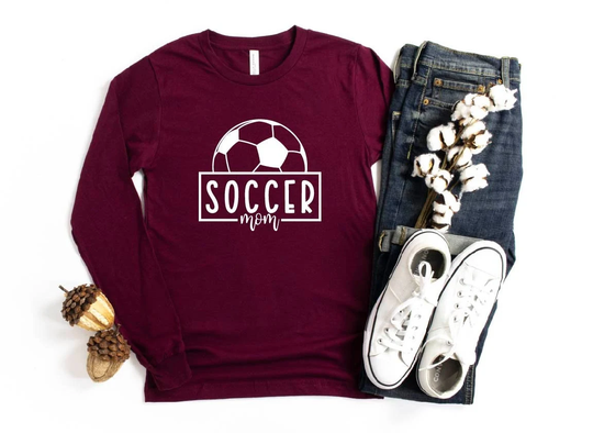 Soccer Mom Long Sleeve, Shirt, Game Day Season Gift For Mom, Her
