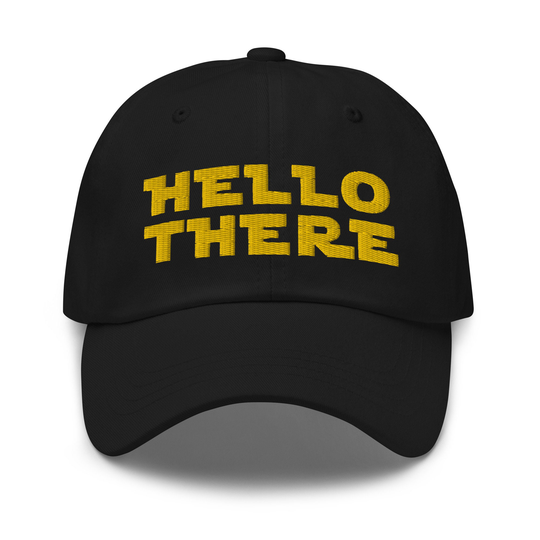 Hello There Embroidered Adjustable Dad Hat, Obi-Wan Kenobi Inspired Galaxy's Edge Unstructured Six Panel Cap, Multiple Colors
