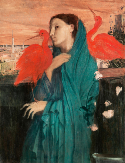 Edgar Degas, Young Woman With Ibis Painting, Vintage Bird Degas Print, Wall Art, Woman Painting