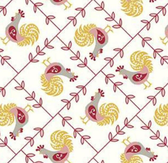 Riley Blake - Cook Book By Lori Holt Rooster Coral