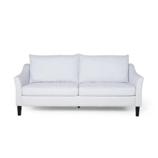 Best Selling Home Decor Almeda Modern Beige and Dark Brown Polyester/Blend Sofa in Off-White | 311519