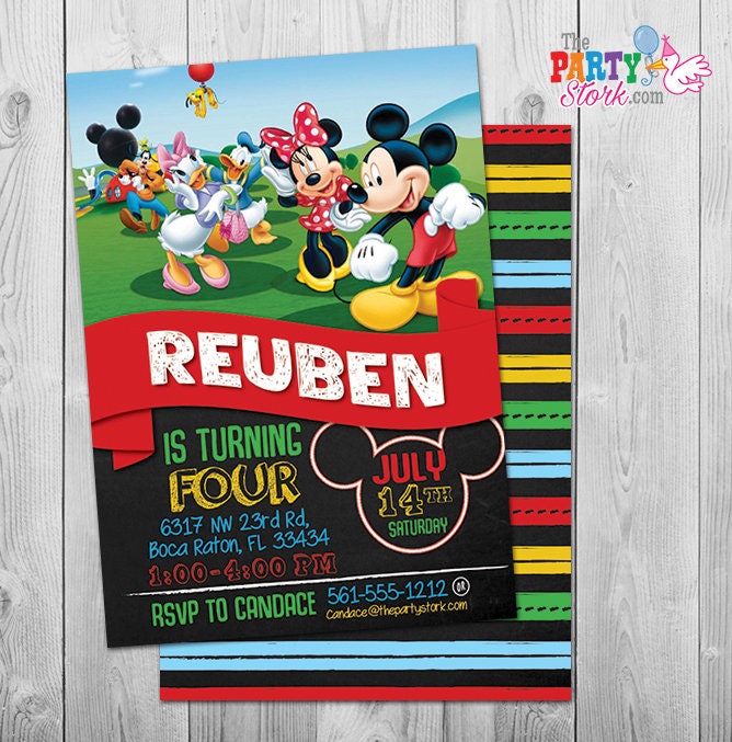 Printable Mickey Mouse Invitation