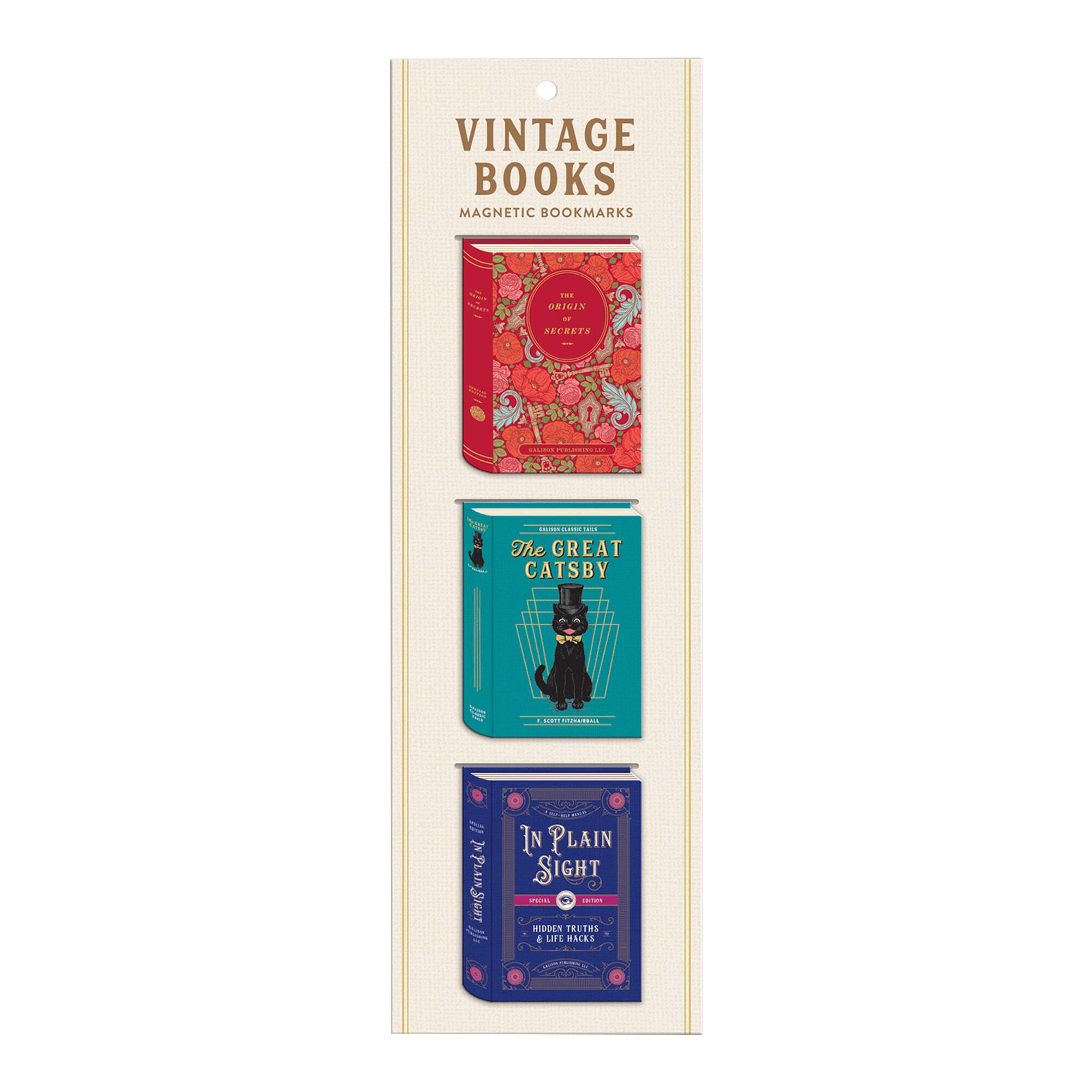 Vintage Book Magnetic Bookmarks 3 Pack: Multi - Metal by World Market