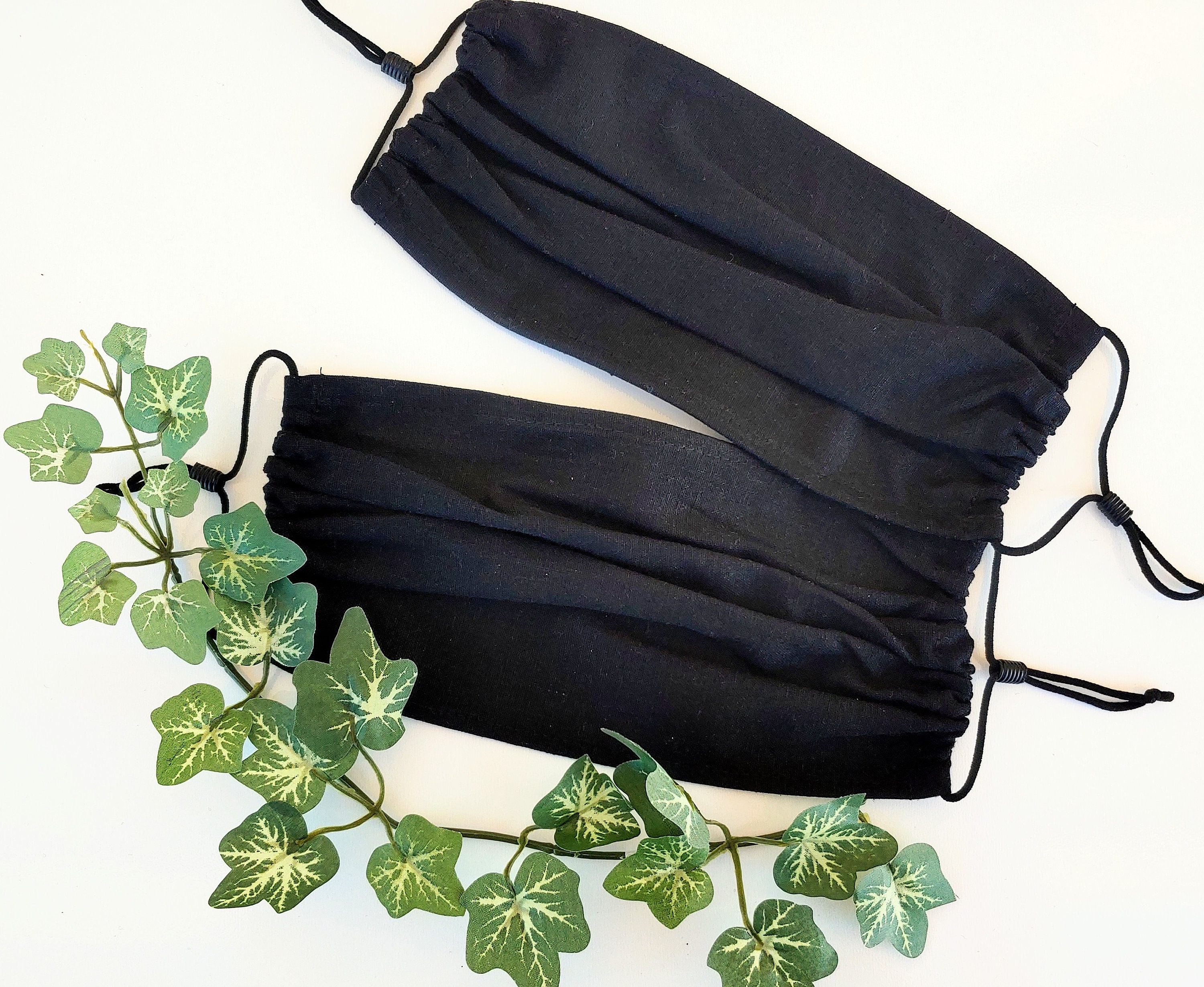 Single Layer |Breathable Cotton Blend Face Mask| Black| Washable & Reusable| Office Mask | Travel Mask |Comfortable Fit | 6x8"
