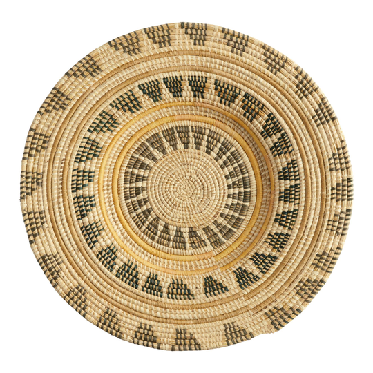 All Across Africa Geometric Raffia Hacienda Disc Wall Decor: Natural - Natural Fiber - Small by World Market