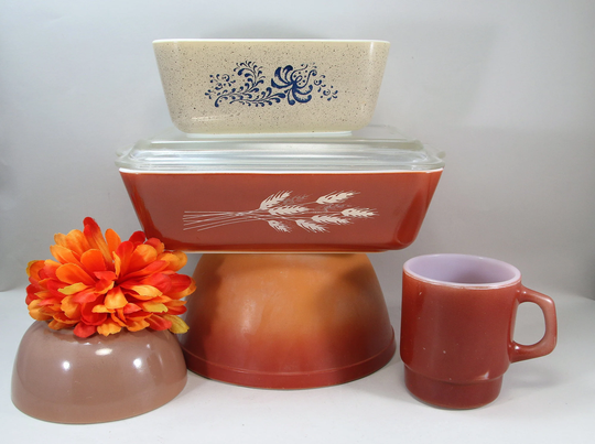 Vintage Pyrex Fridgie Homestead 502, Fire King Mug, Hazel Atlas Brown Bowl, Fathers Day Gift, Gift For Dad, Grandfather