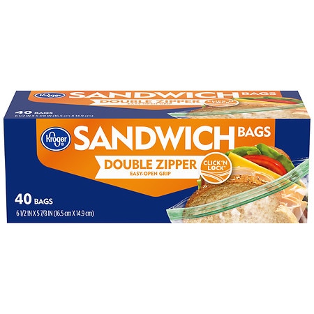 Kroger Double Zipper Sandwich Bags - 40.0 ea