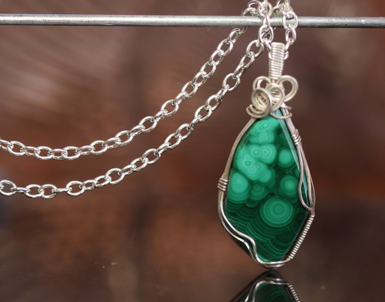 Malachite Pendant Necklace Jewelry