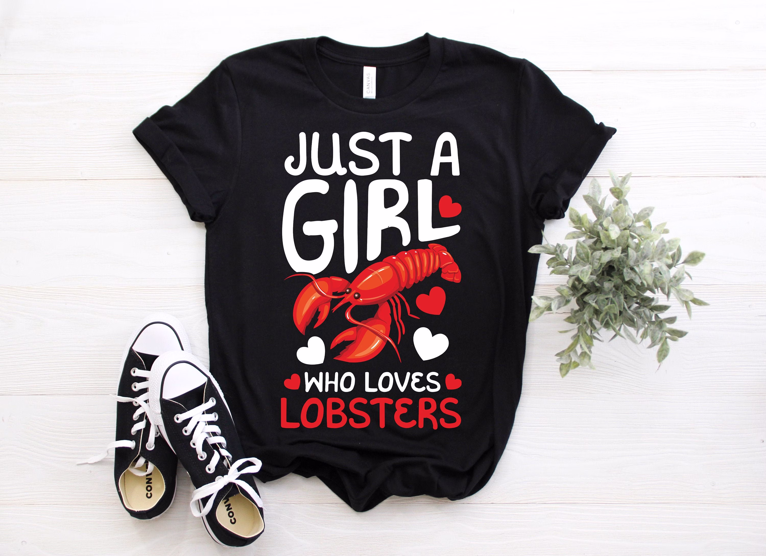 Just A Girl Who Lobsters Funny T-Shirt, Lobster Lover Pun Gift, Boil Crew Master, Cooking Boiling Cajun Seafood Pot Chef Mom Mother Present