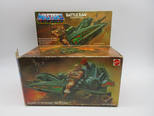 1982 Battle Ram 100% Complete with Box | 8 Back Artwork Part - Heman Action Figure | Motu Masters Of The Universe | He-Man