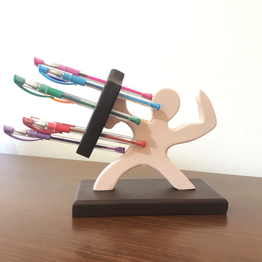 Wooden Pen Holder, You Choose The Colors, Warrior Pencil Gift For Student, Spartan Soldier Decor