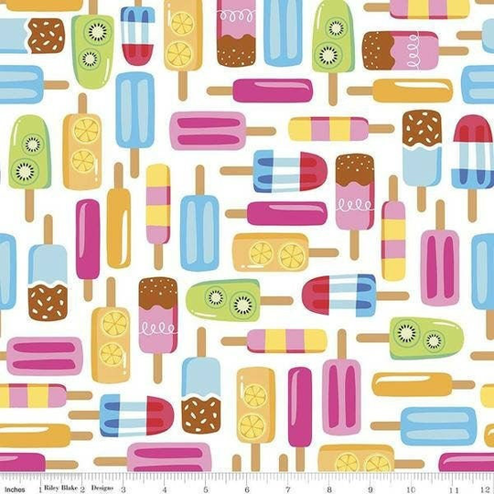 Bolt End Remnant 27" Rainbowfruit Main White By Amber Kemp-Gerstel Of Damask Love For Riley Blake Designs