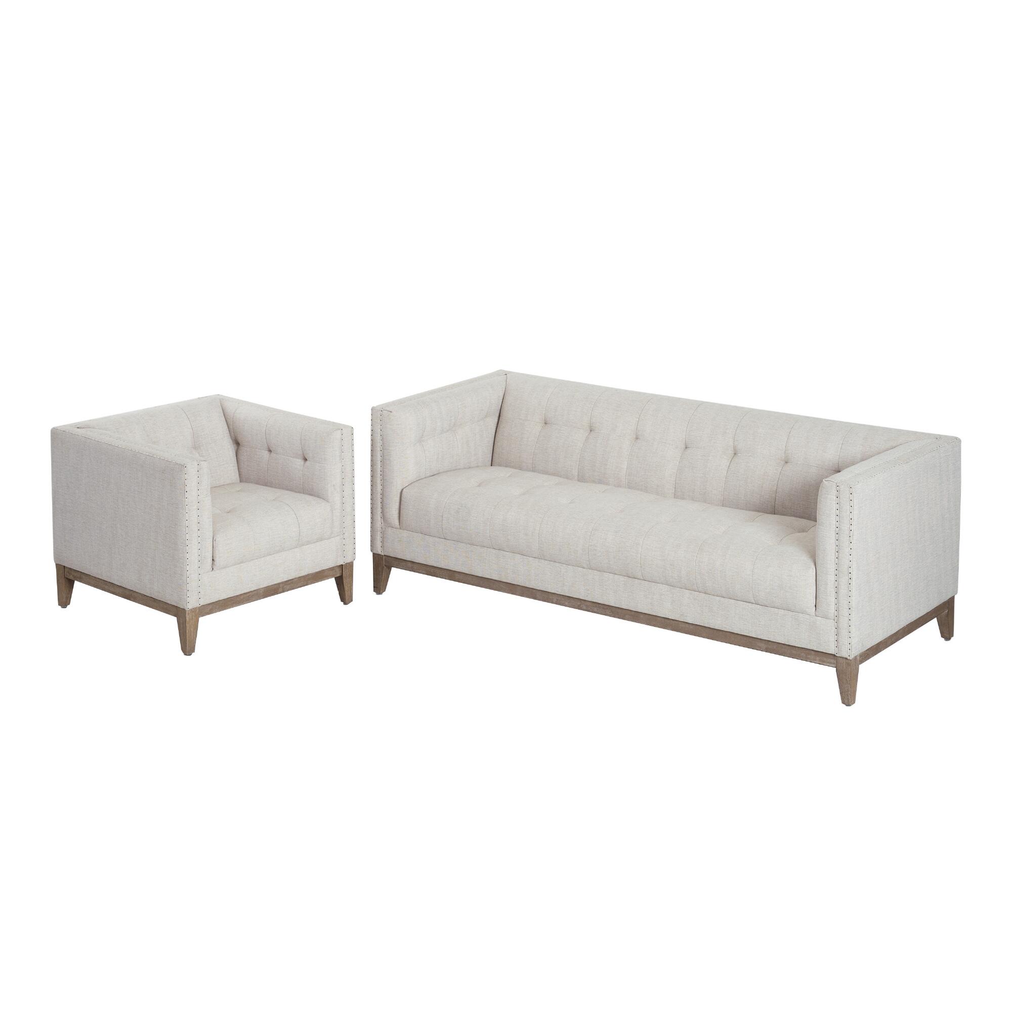 Taupe Tufted Nail Head Myles Seating Collection by World Market