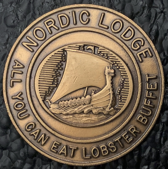 Nordic Lodge Charlestown Rhode Island All You Can Eat Lobster Buffet Fifty Dollar Token Numbered Ht560