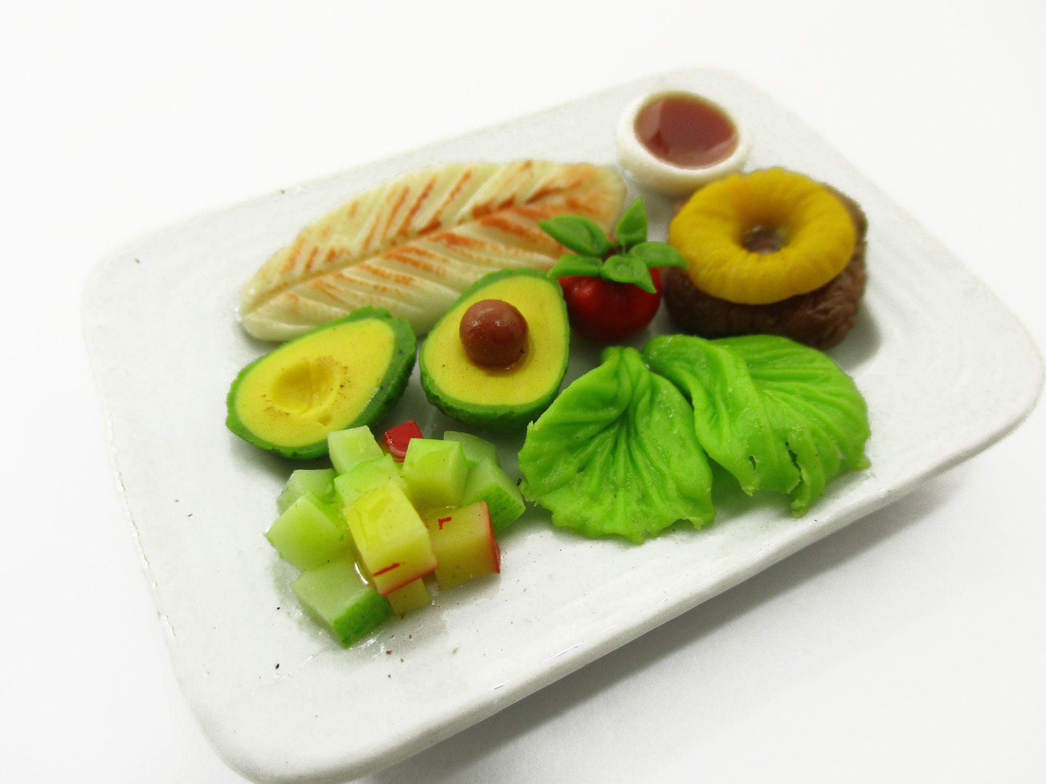 16 Compatible With Barbie Dollhouse Miniature Food Seafood Grilled Pangasius Dory Fish 14720