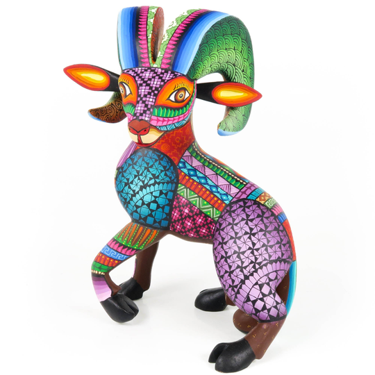 Masterpiece Bighorn Ram - Oaxacan Alebrije Wood Carving