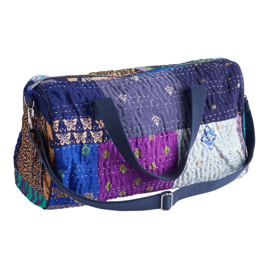 Multicolor Patchwork Kantha Upcycled Weekender Bag by World Market