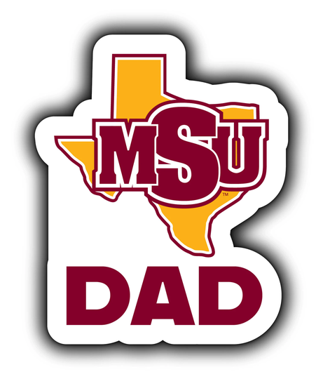 Midwestern State University Mustangs 4-Inch Proud Dad Die Cut Decal