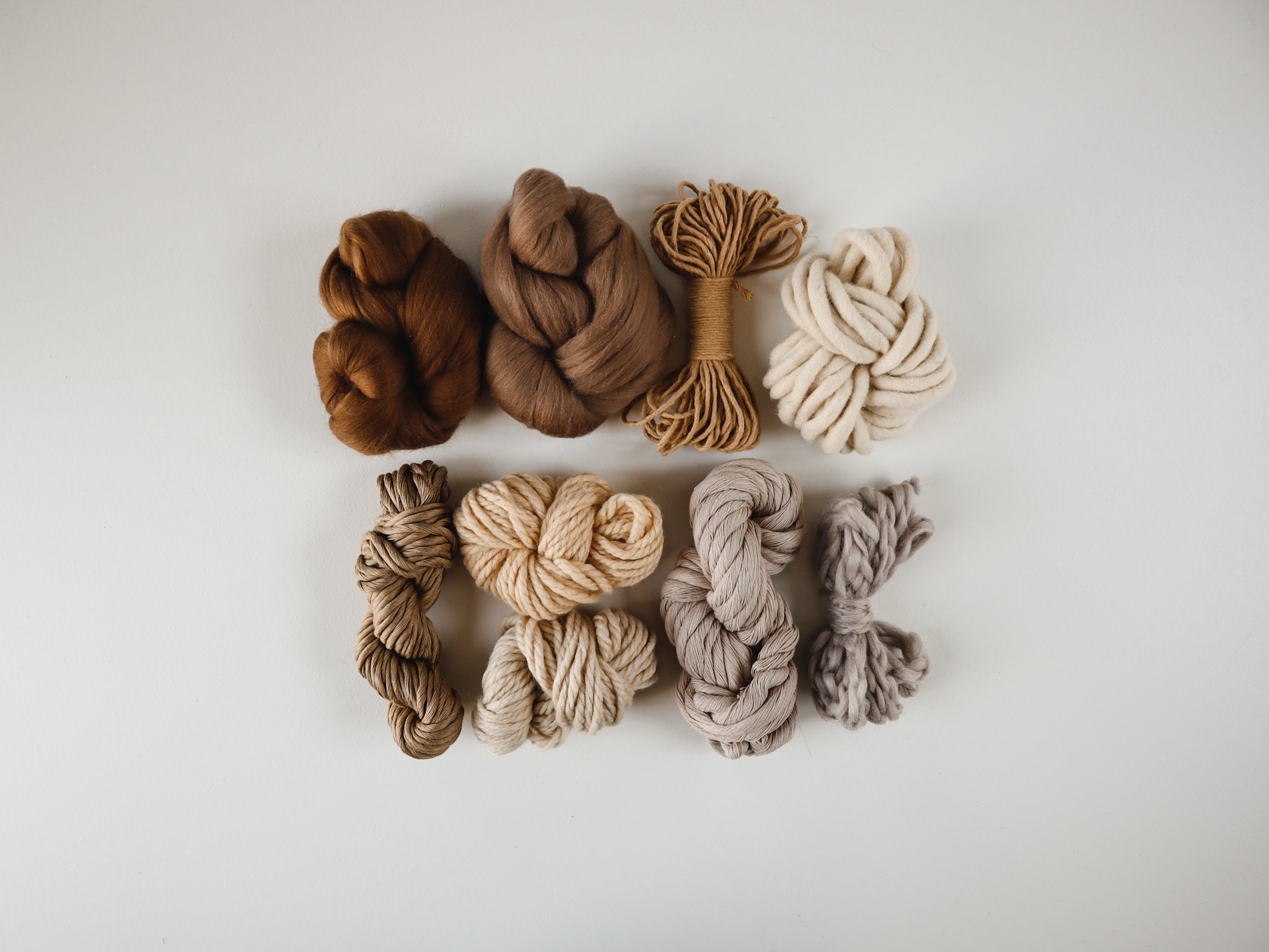 Fiber Pack, Chunky Yarn Pack, Roving Yarn, Merino Wool, 9mm Cotton Cord, Art Yarn Packs, Weaving Supplies, Macrame Handspun